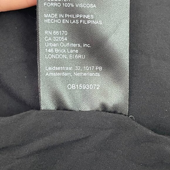 Anthropologie Women's Black Faux Leather Wrap Mini Short Sleeve Dress Size 8 - Picture 9 of 13